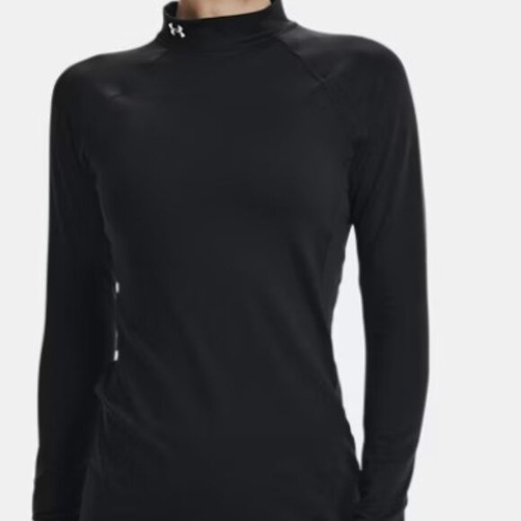 Under Armour ColdGear Fitted Mock Neck Black Long Sleeve Base Layer Size Medium - Picture 1 of 8